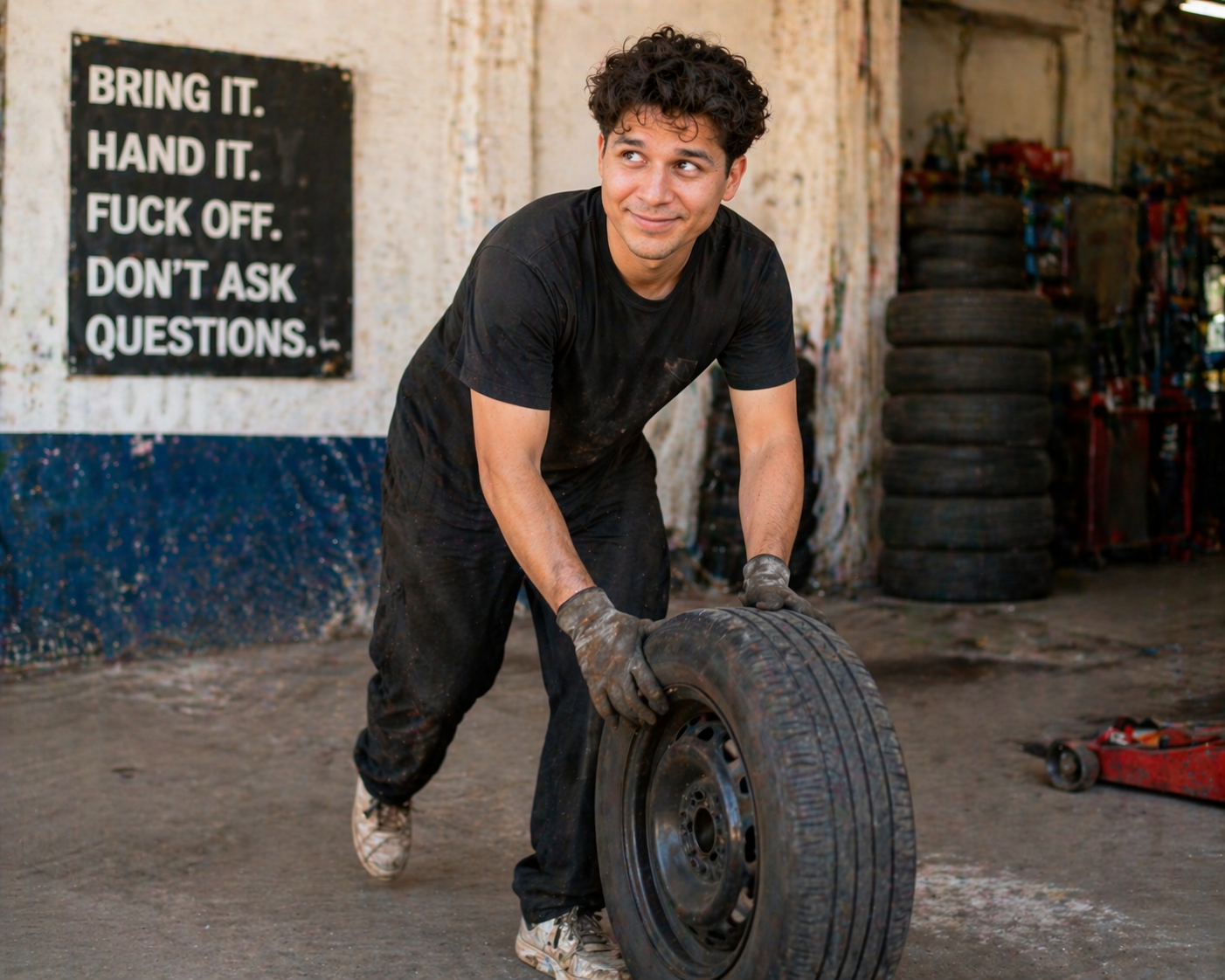 Before becoming an online tutor - working at a tire shop